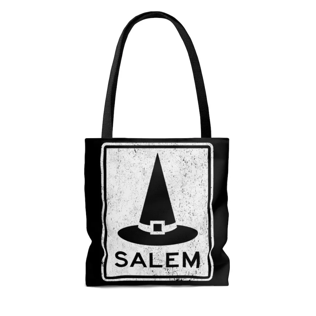 Salem MA Witch Hat Sign Halloween Tote Bag