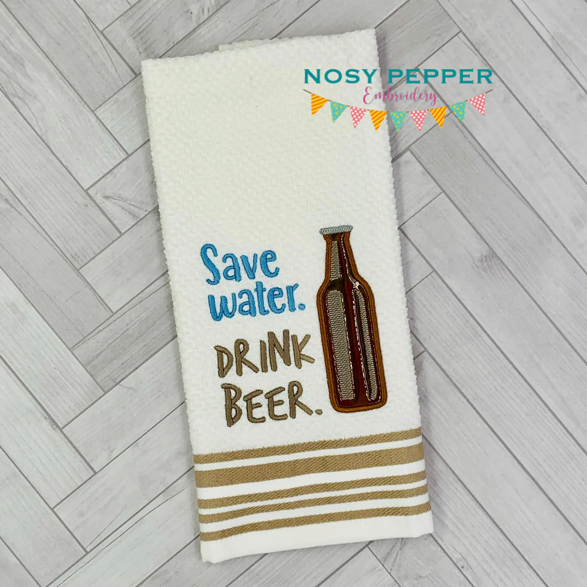 Save Water Applique machine embroidery design (5 sizes included) DIGITAL DOWNLOAD
