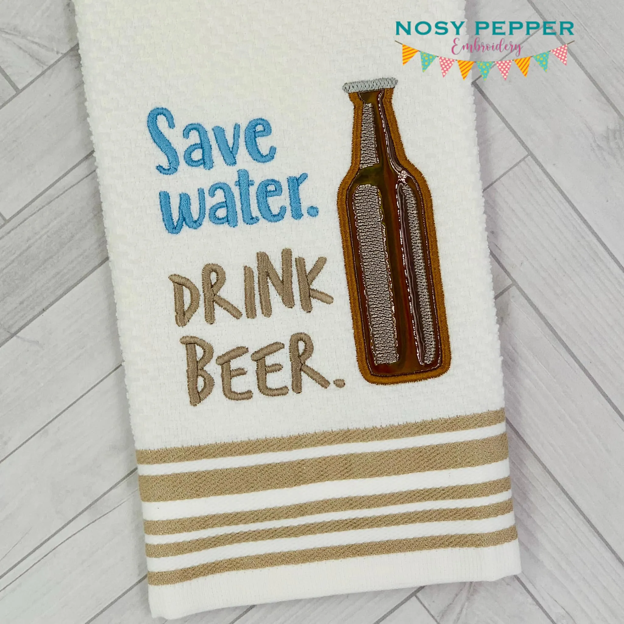 Save Water Applique machine embroidery design (5 sizes included) DIGITAL DOWNLOAD