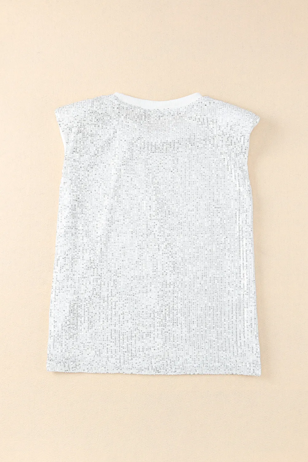 Sequin Round Neck Tank Top