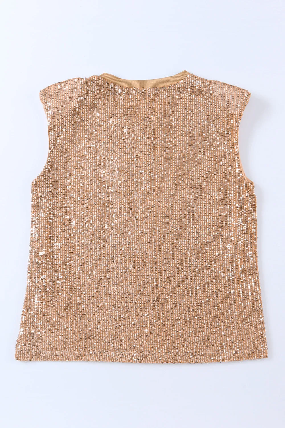 Sequin Round Neck Tank Top