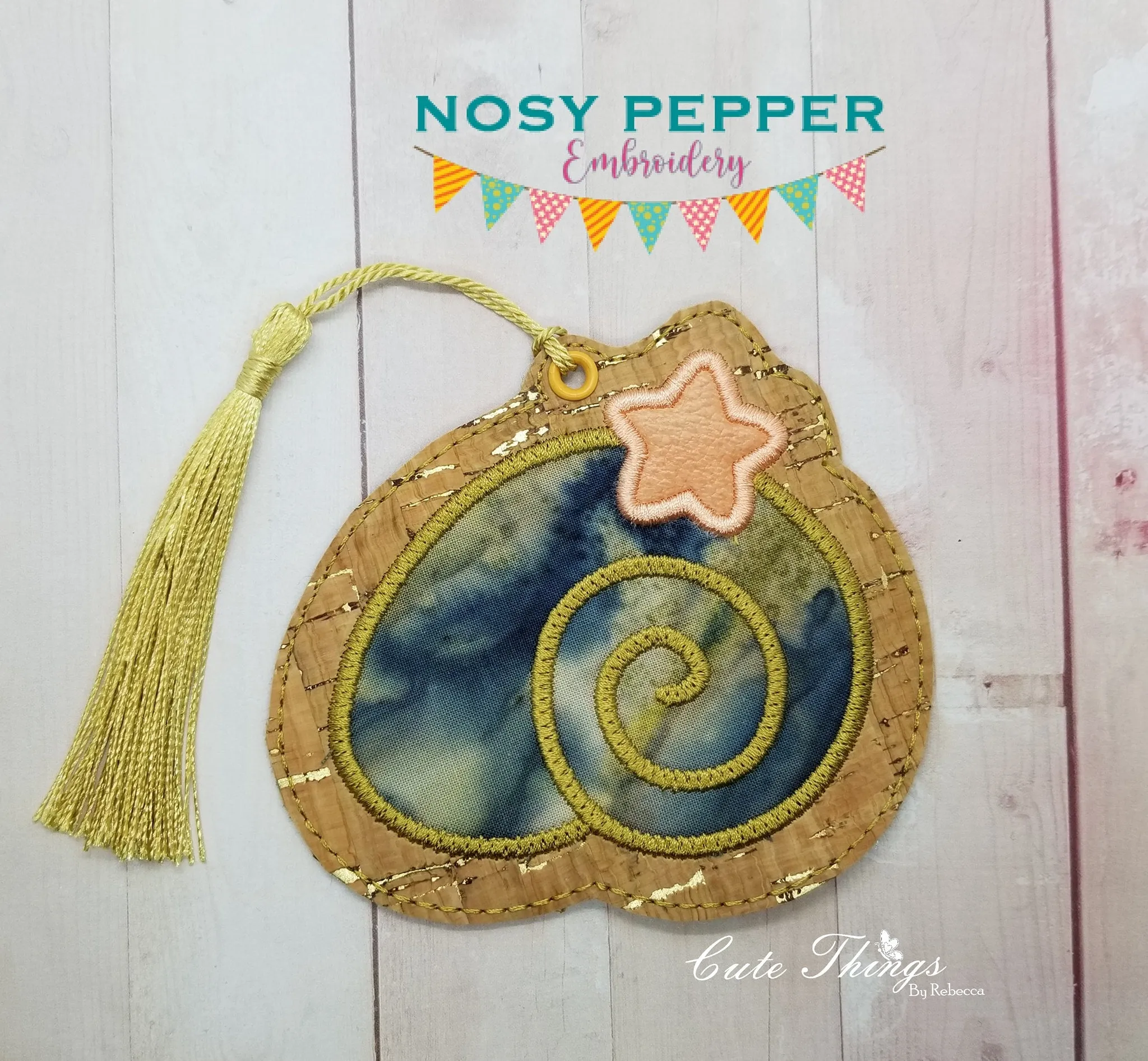 Shell Applique set (includes snap tab, charms, bookmark/bag tag/ornament, 4x4 ITH Bag & 5x7 ITH Bag) machine embroidery design DIGITAL DOWNLOAD