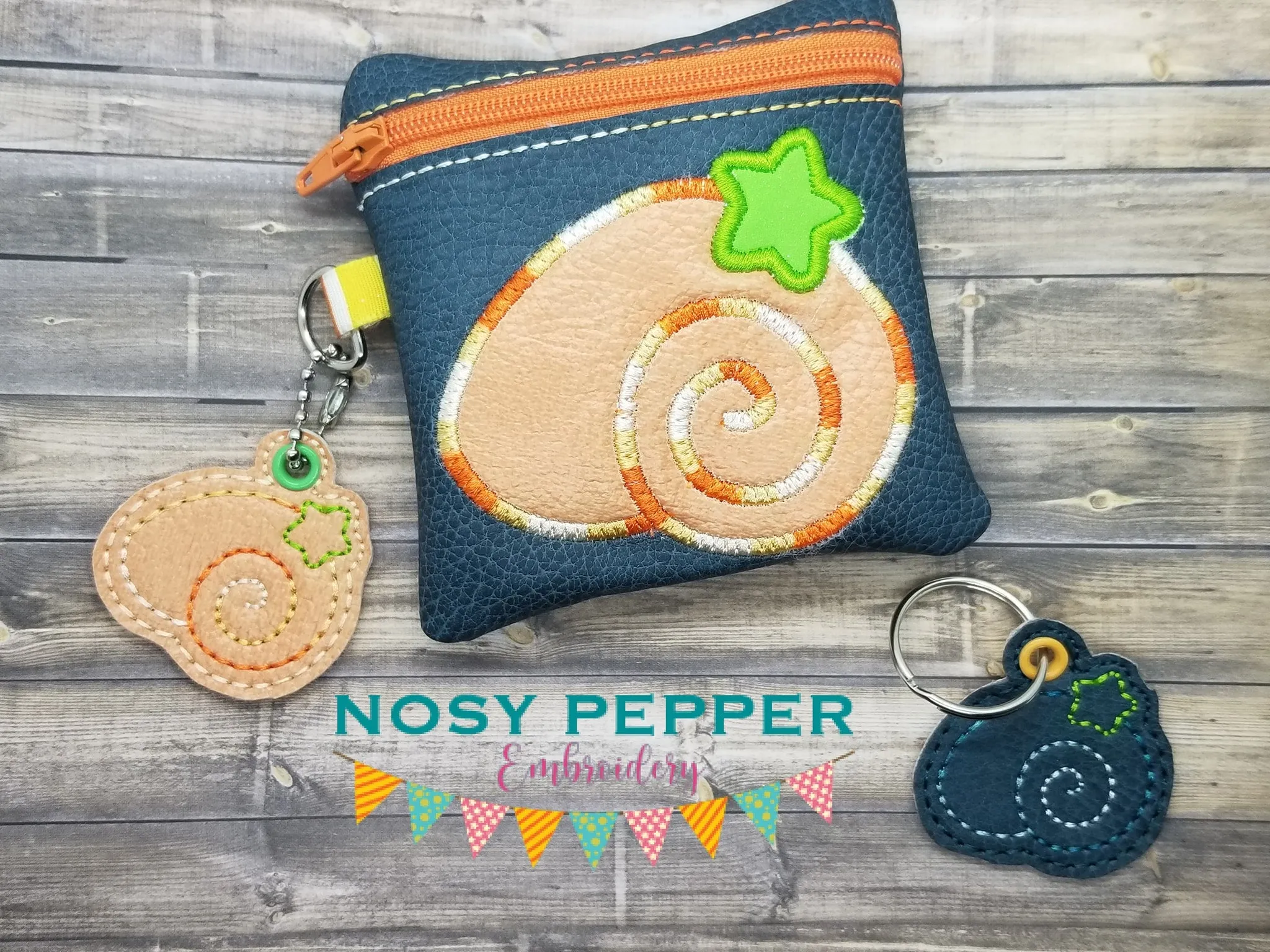 Shell Applique set (includes snap tab, charms, bookmark/bag tag/ornament, 4x4 ITH Bag & 5x7 ITH Bag) machine embroidery design DIGITAL DOWNLOAD