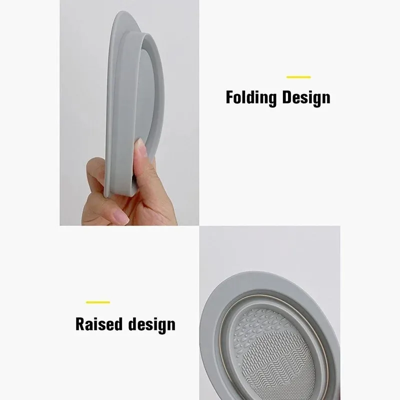 Silicone Bowl Foldable Brush Cleaning Mat For Makeup