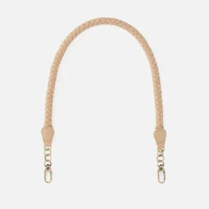 Skinny Braid Strap in Pebbled Leather - Linen