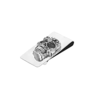 Skull Money Clip With Scroll Design