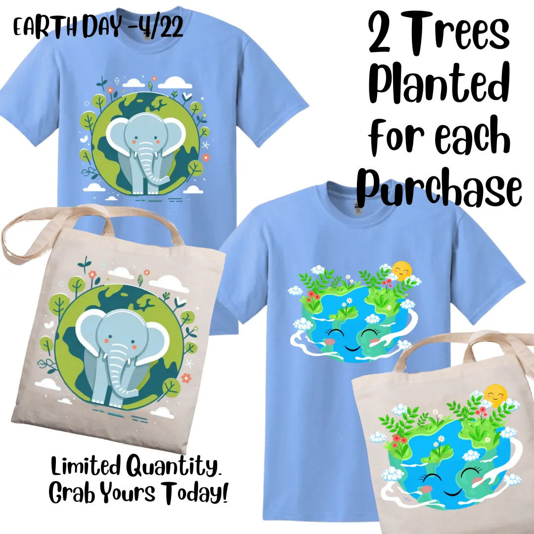 Smiling Earth T-shirt and Tote,   Earth Day
