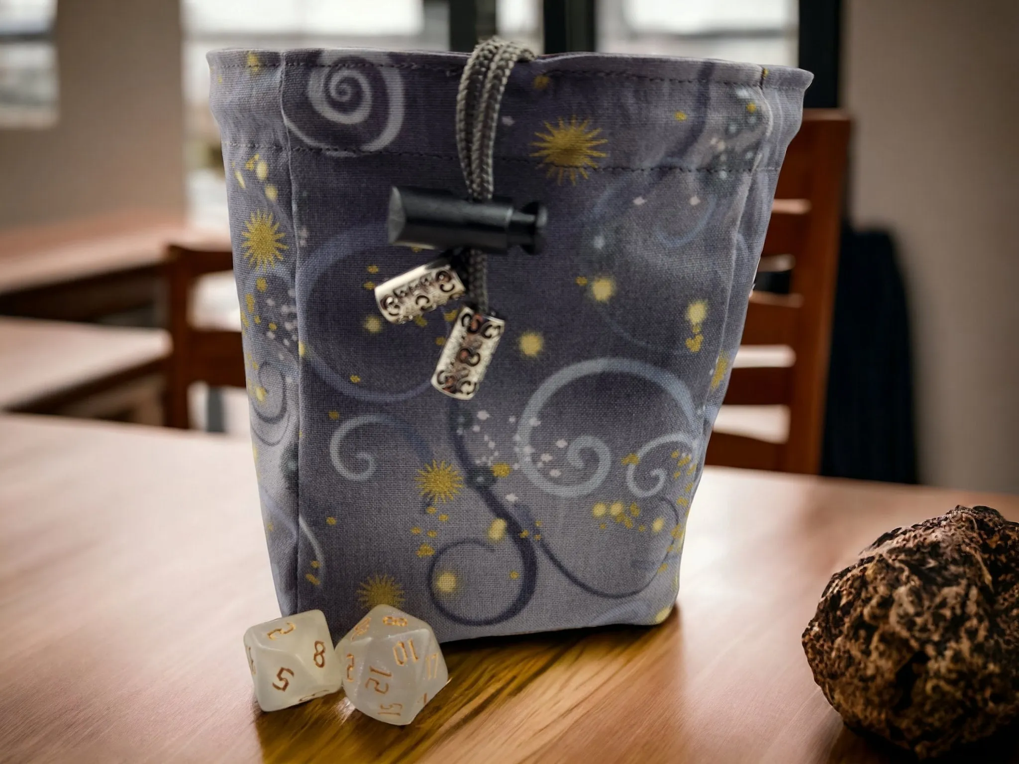 Spell book dice bag.