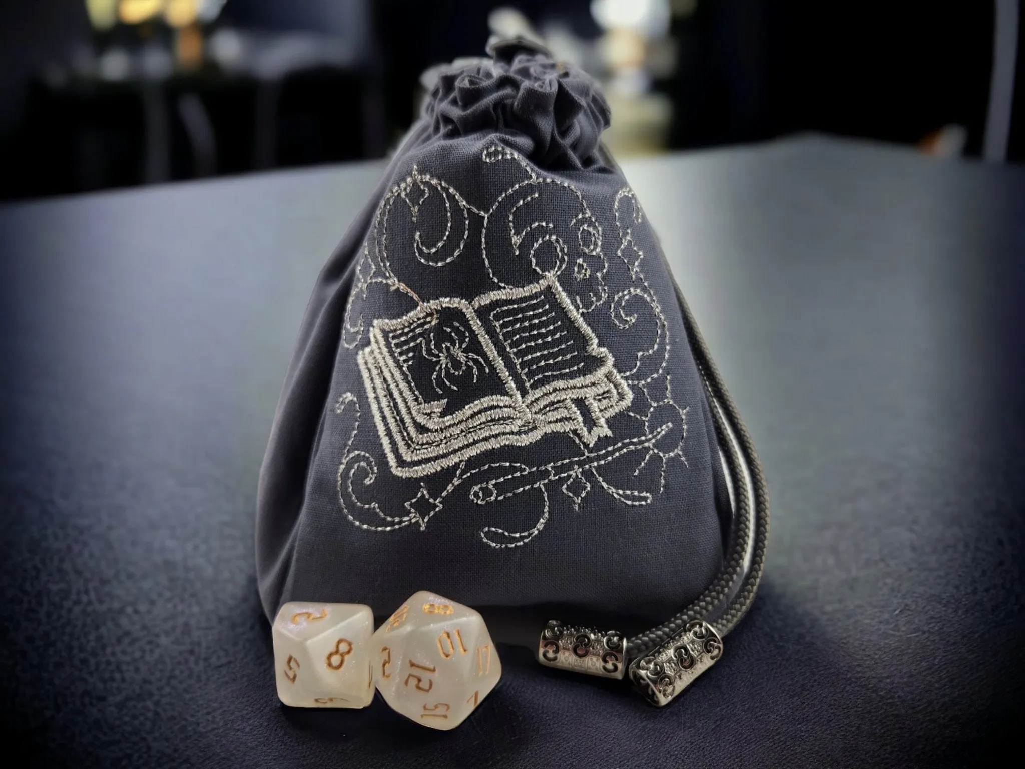 Spell book dice bag.