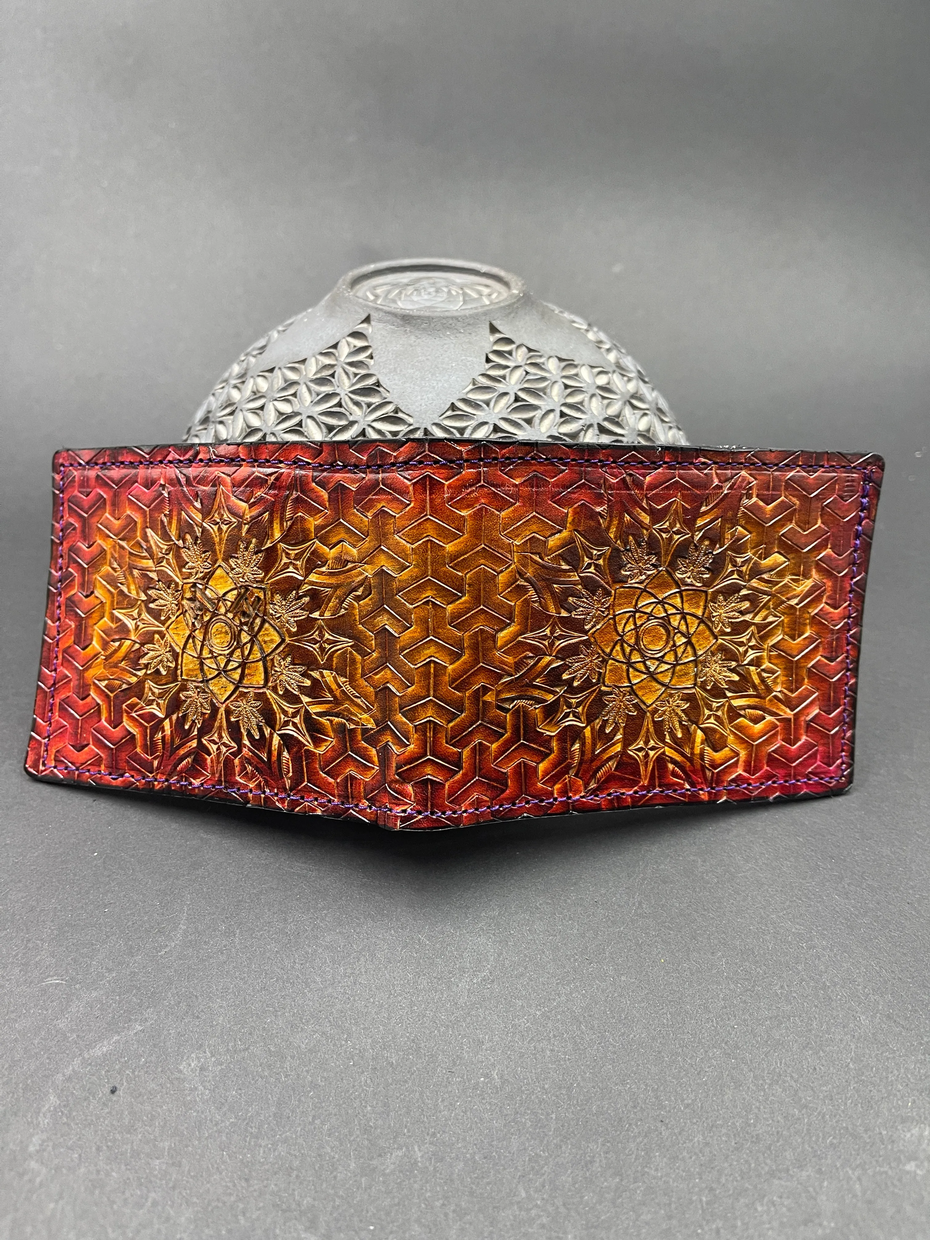 Stamped Leather Bifold Wallet - Goyard and Geometry