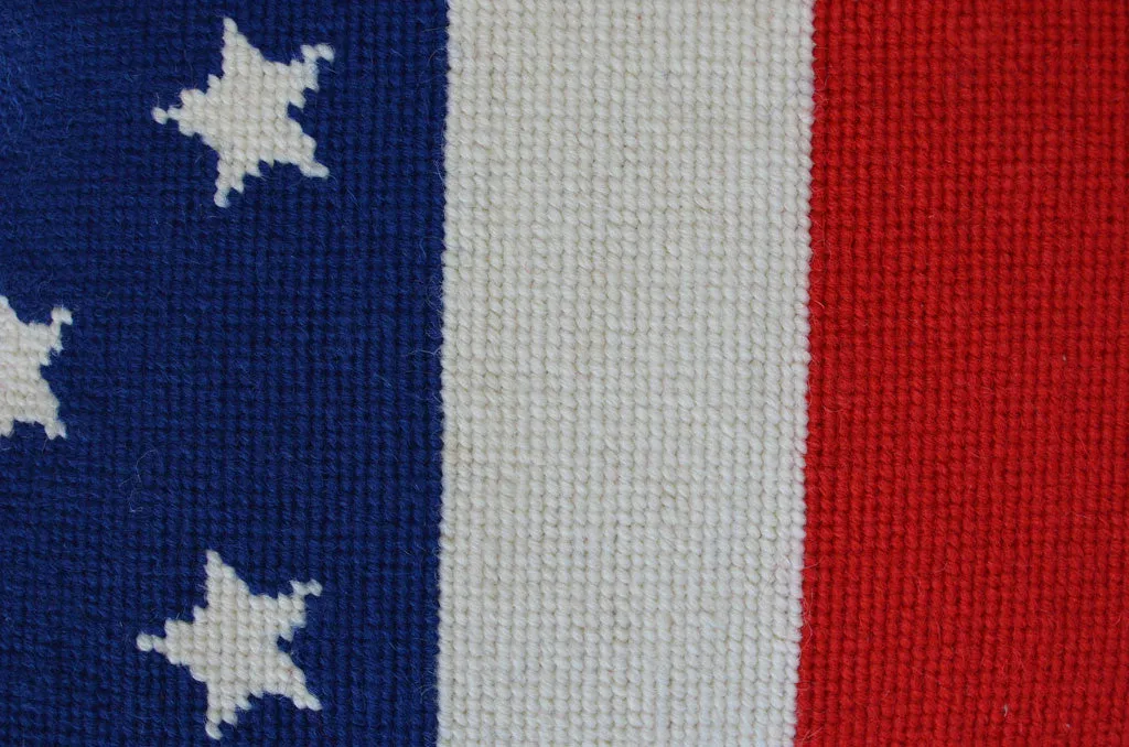 Stars and Stripes Needlepoint Pillow