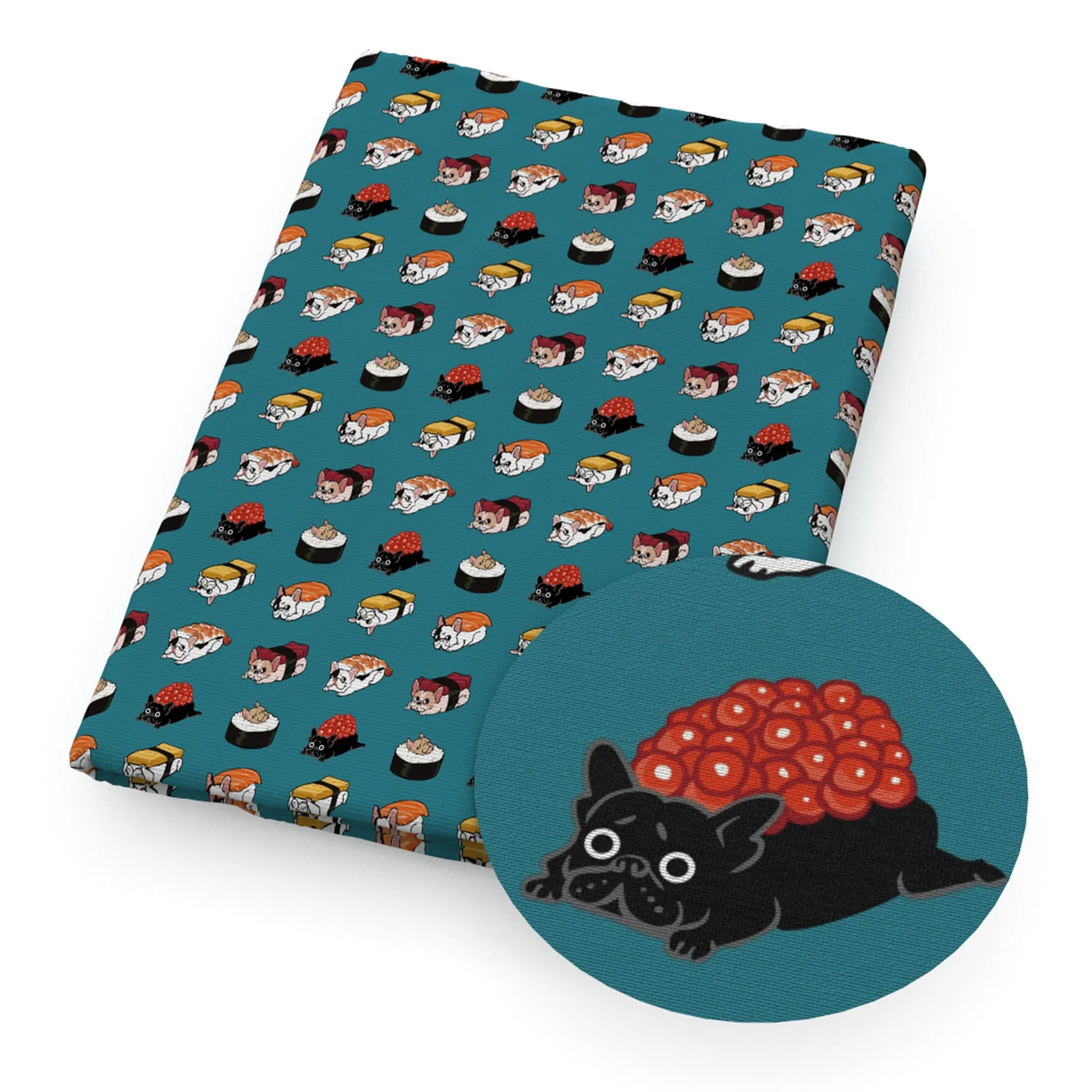 Sushi Theme Printed Fabric