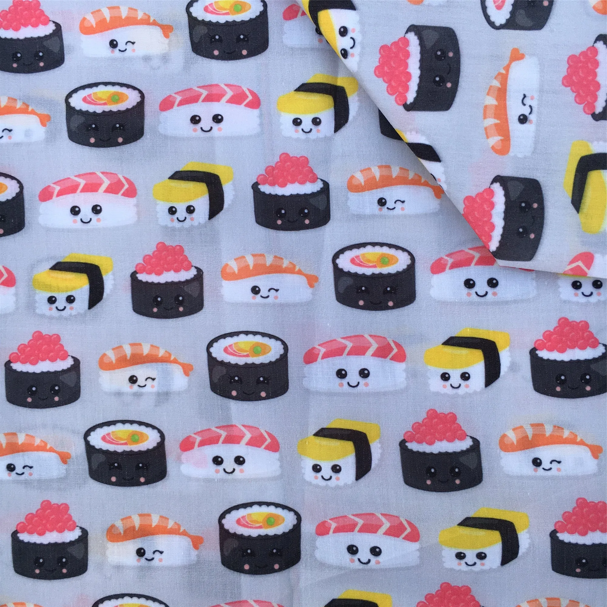 Sushi Theme Printed Fabric