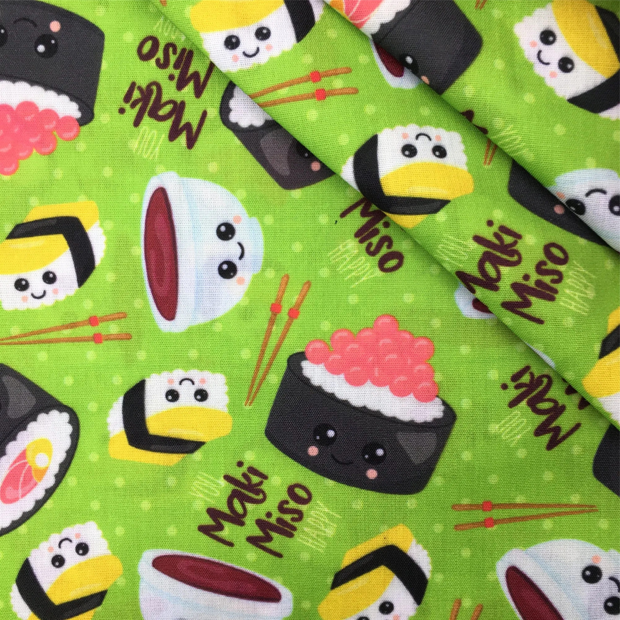 Sushi Theme Printed Fabric