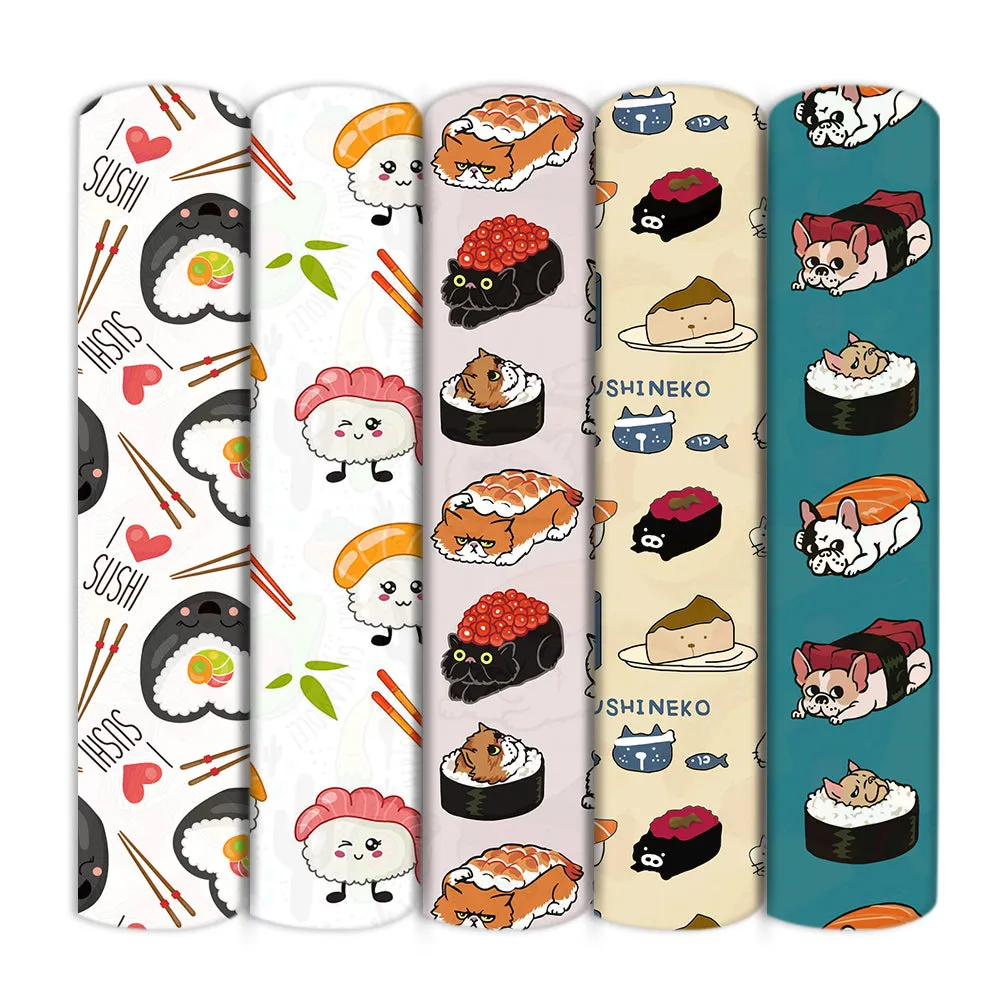 Sushi Theme Printed Fabric