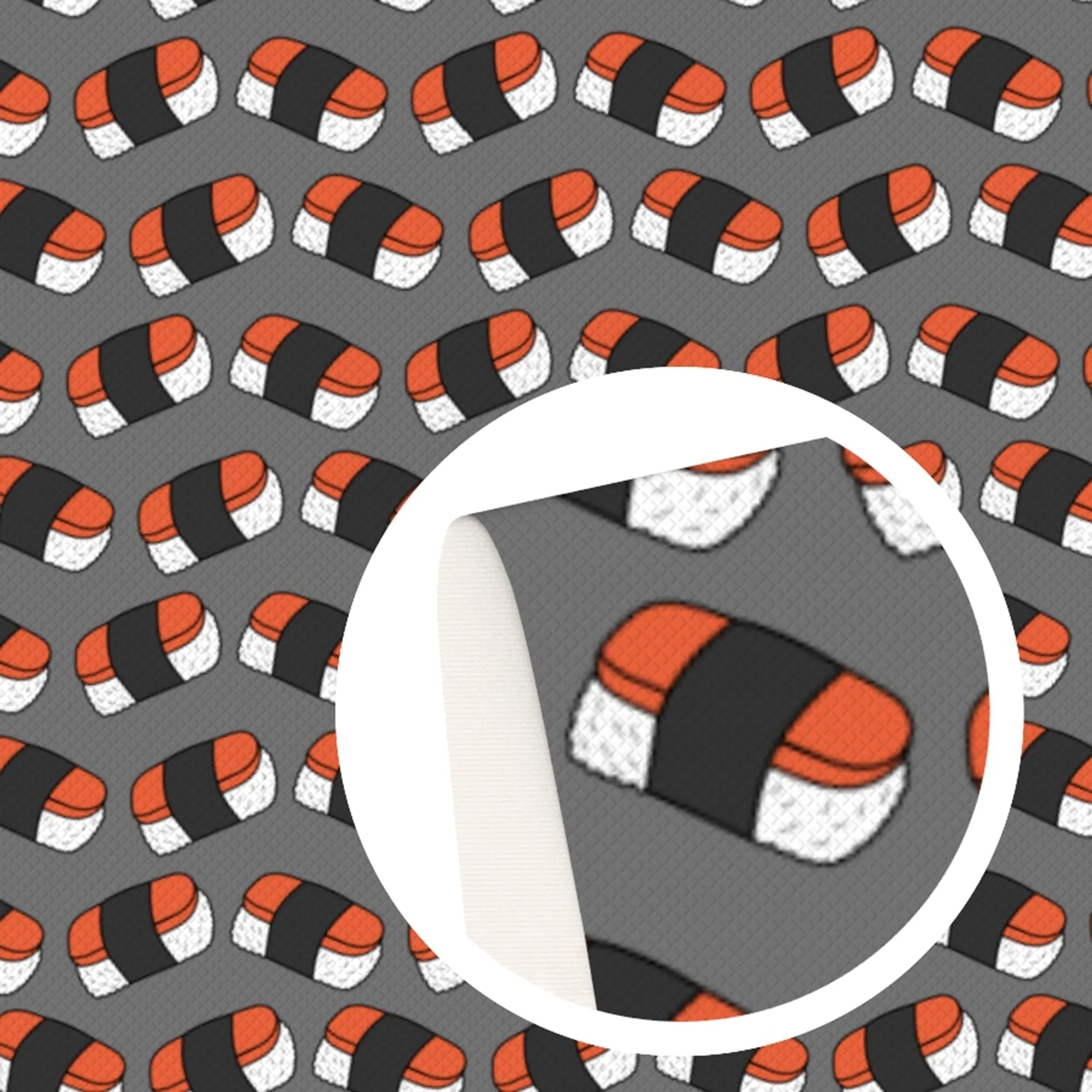 Sushi Theme Printed Fabric