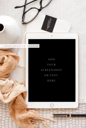 Tablet, Notepaper and Glasses 2, Stock Image.