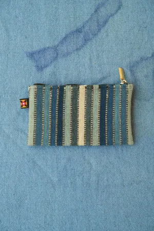 Teotitlan Indigo Beach Wallet in Vertical Stripes