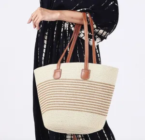 The Market tote - Sand & Beige Stripe