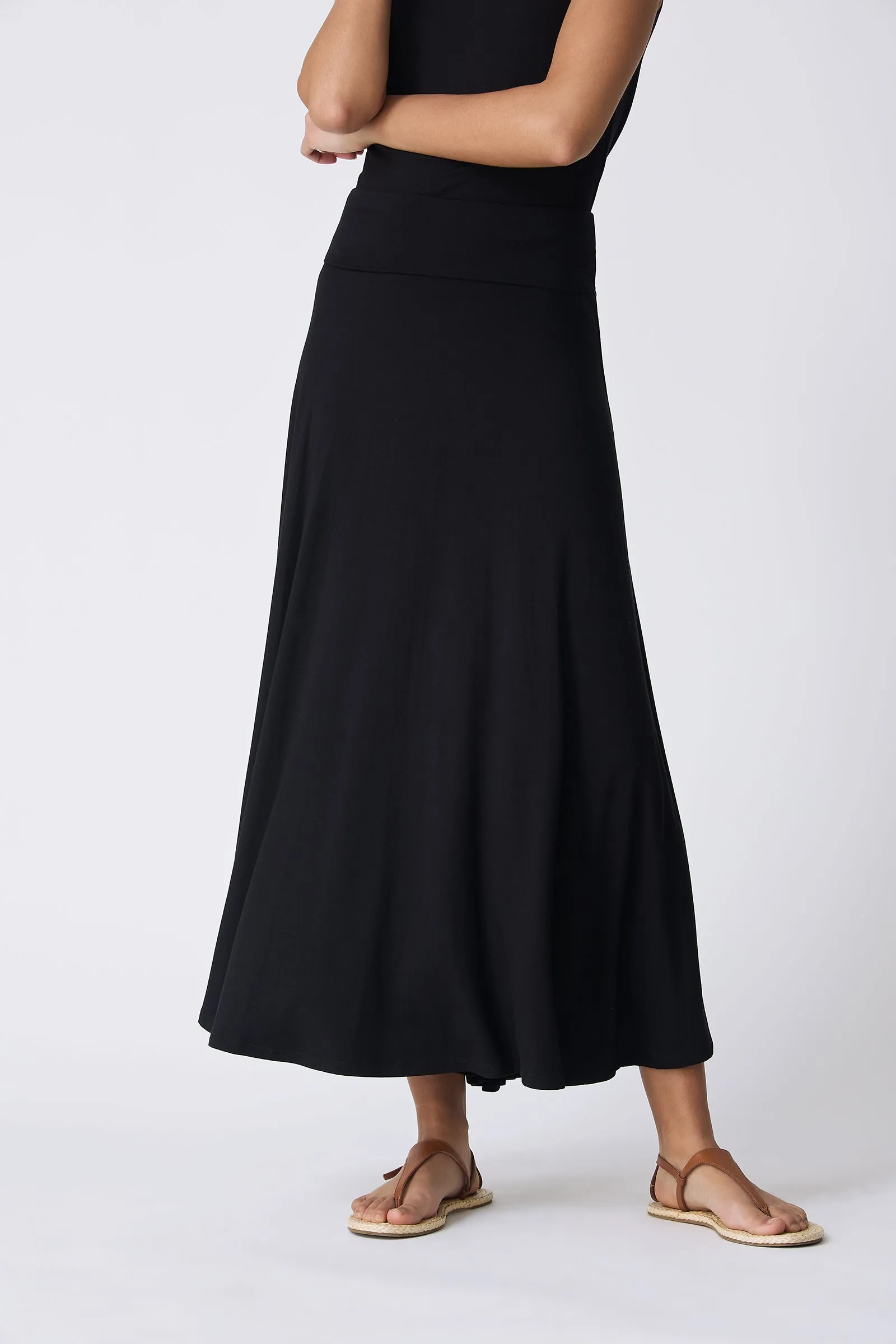 Thea Knit Kick Skirt - Black