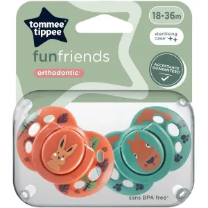 Tommee Tippee Fun Soother 18-36m (x2) - Coral/Green