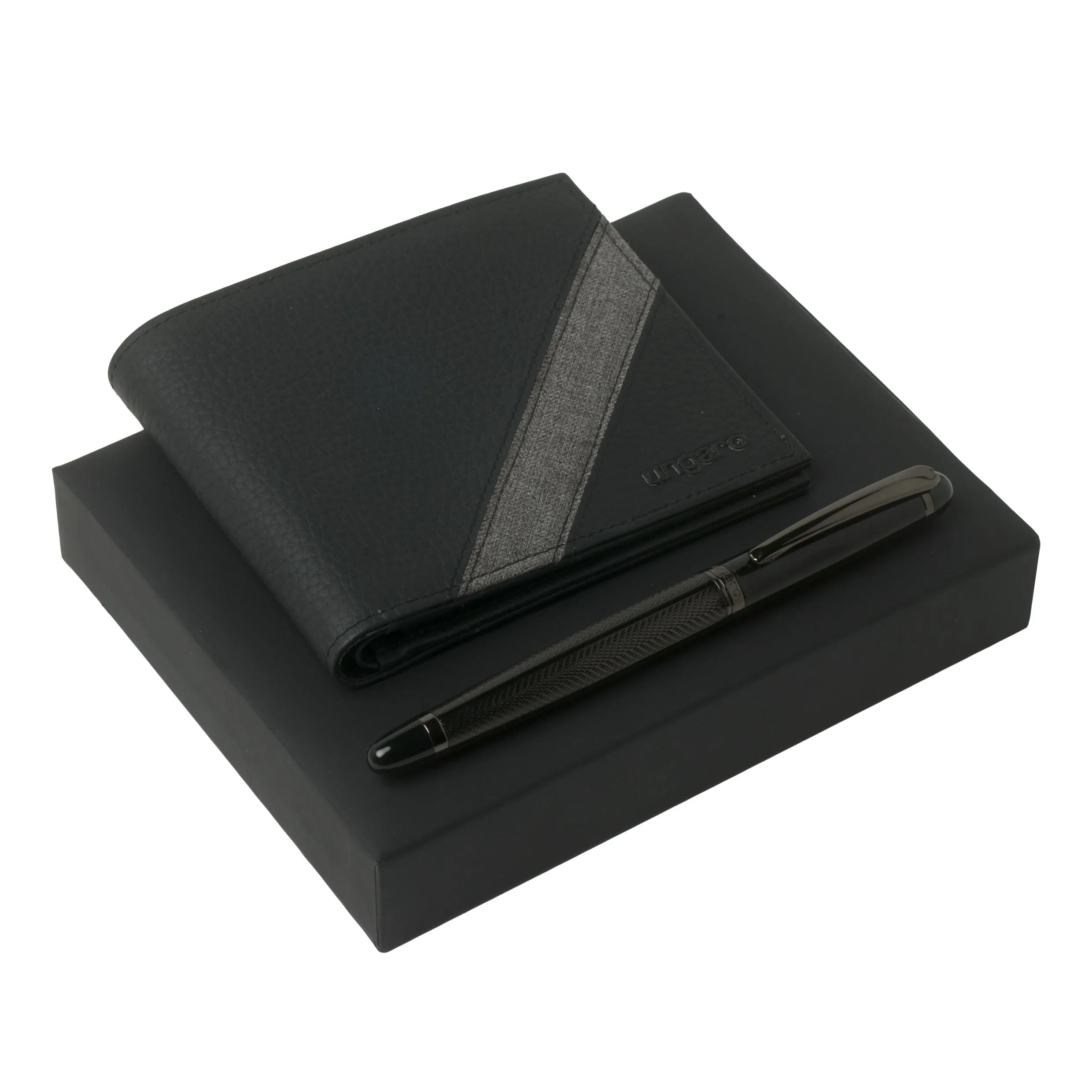 Ungaro UPRW817A-Set Alesso Black (rollerball pen & wallet)