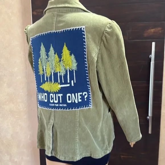 Upcycled (Who Cut One) Lime Cordouy Blazer Size Large