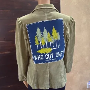 Upcycled (Who Cut One) Lime Cordouy Blazer Size Large