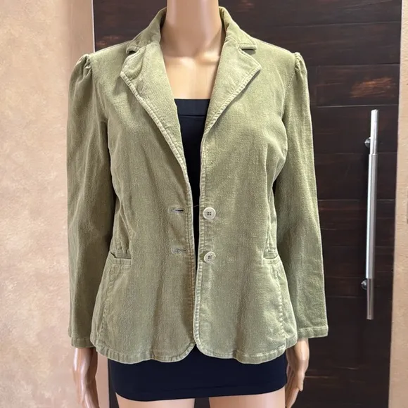 Upcycled (Who Cut One) Lime Cordouy Blazer Size Large