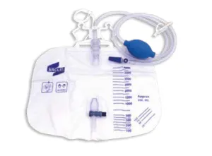 Urine Drainage Bag - Sample Port & Irrigation Bulb - Saclin