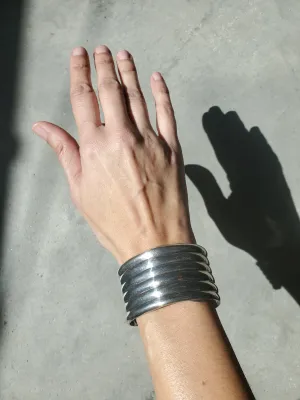 Vintage Sterling Ribbed Silver Cuff