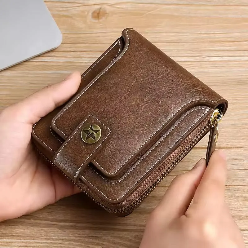 Vintage Style Small PU Leather Men's Wallet