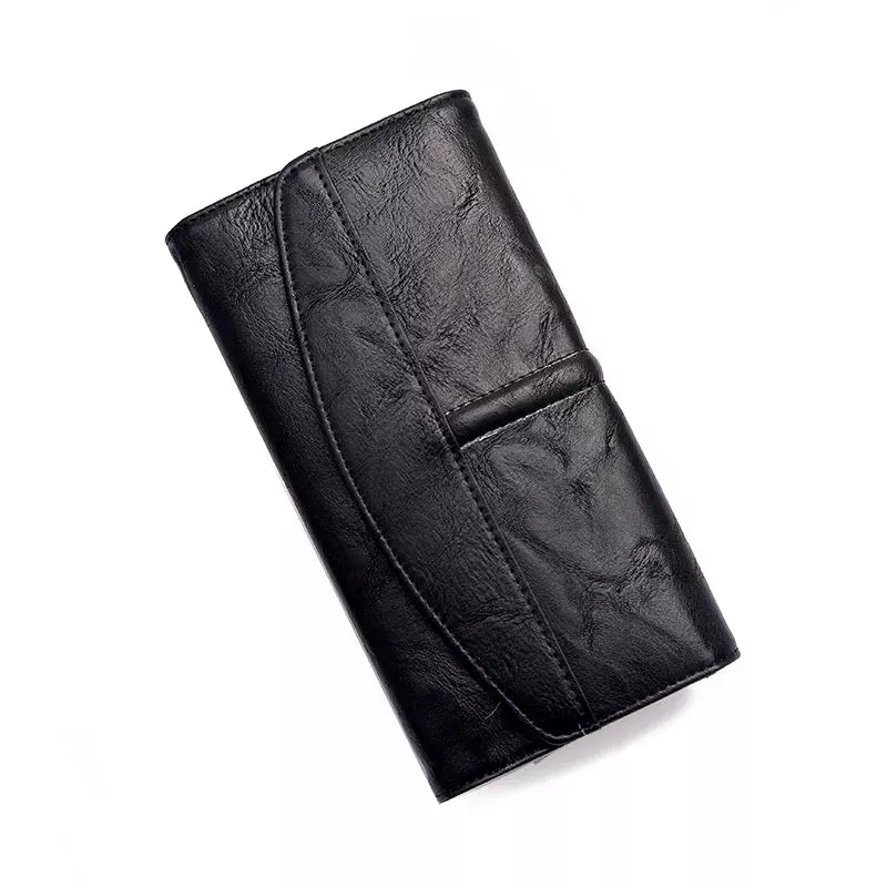 Vintage Trifold Wallet for Women Large PU Leather Wallet Clutch Purse Hasp Closure Phone Credit Card Bag High Quality Faux Leather Wallet