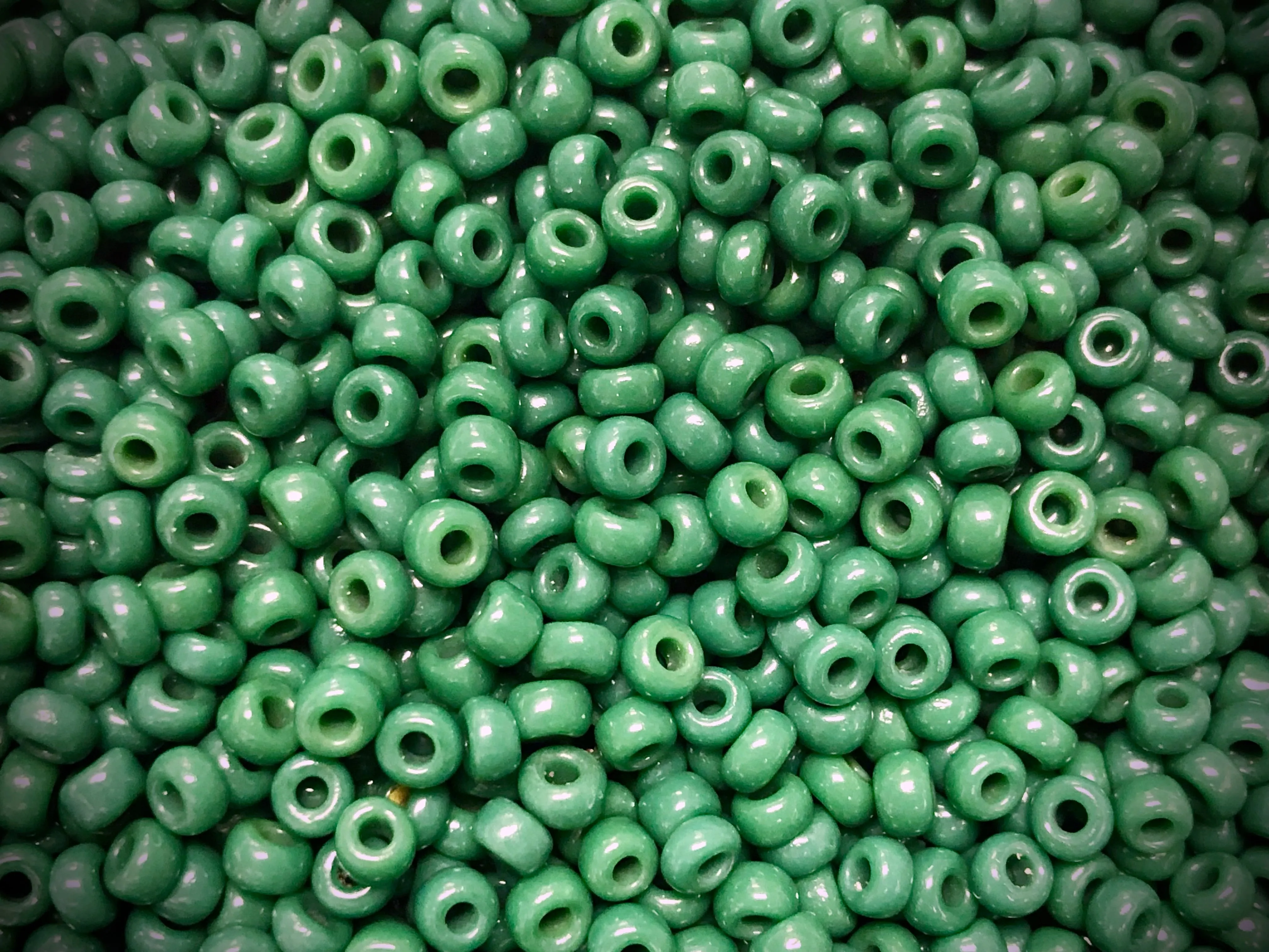 Vintage Venetian Seed Beads - 6/0 - Pine Green