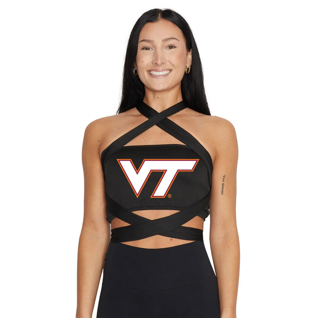 Virginia Tech Black Multi Way Bandeau Top