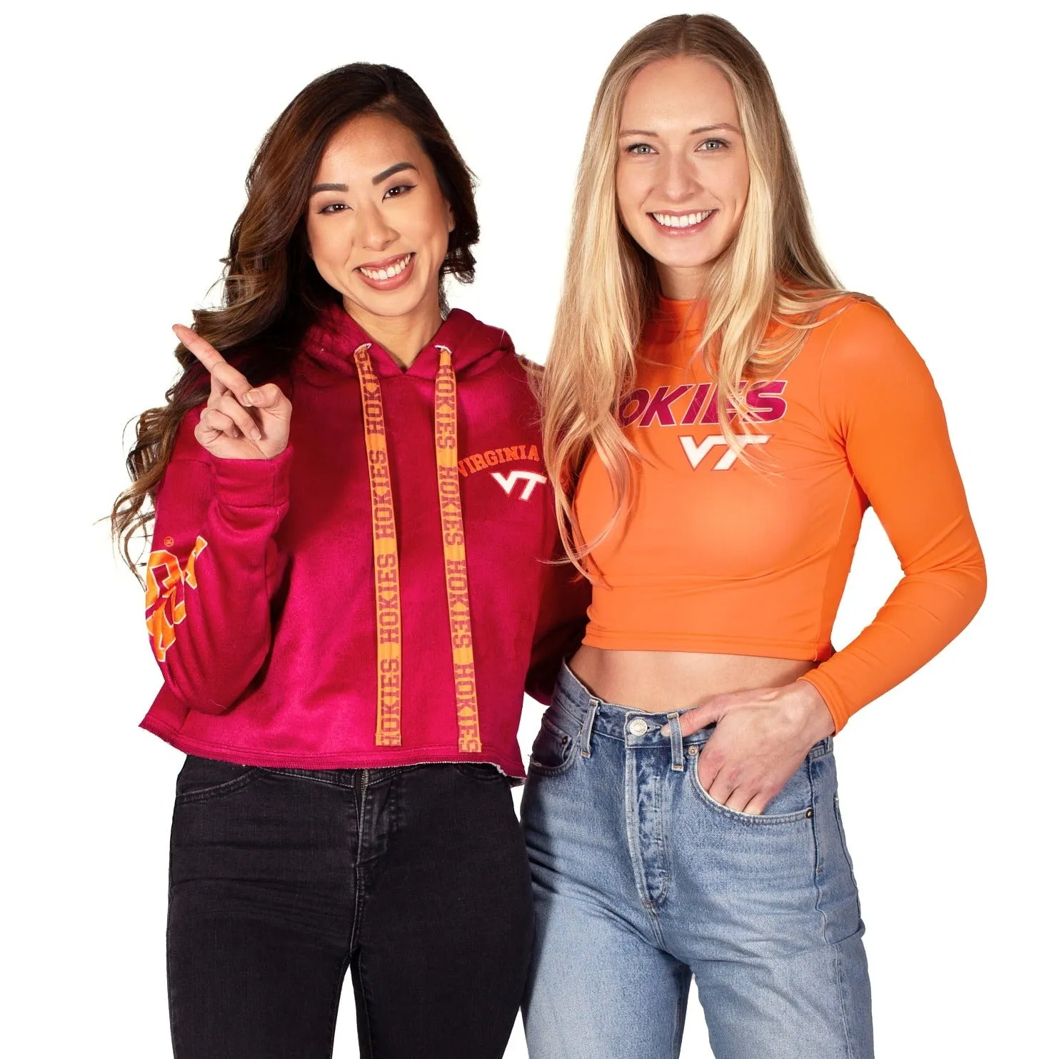 Virginia Tech Orange Mock Neck Top