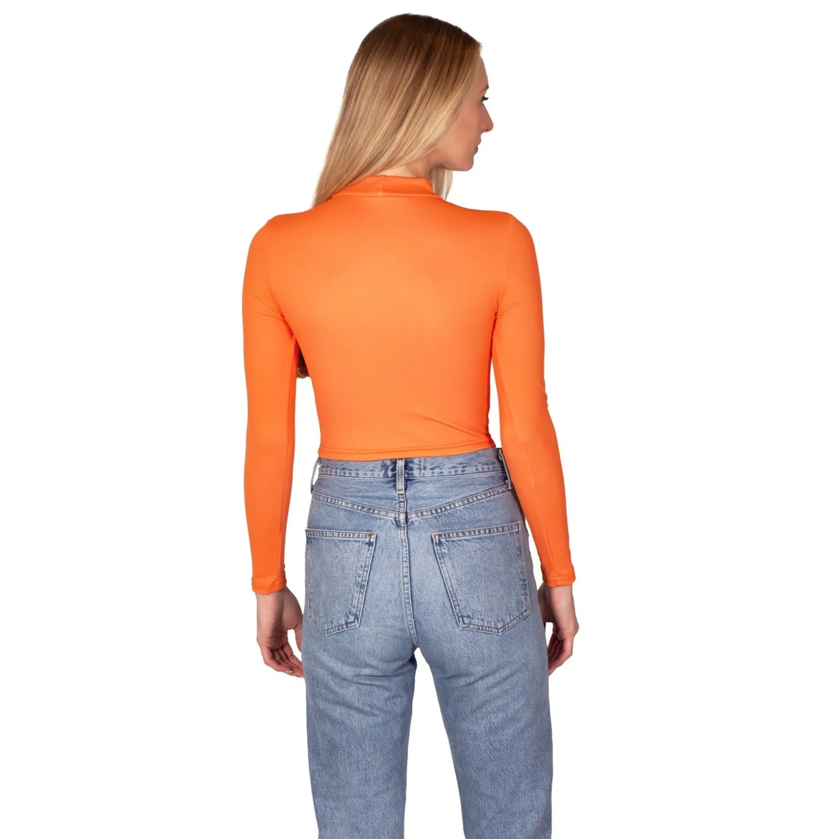 Virginia Tech Orange Mock Neck Top