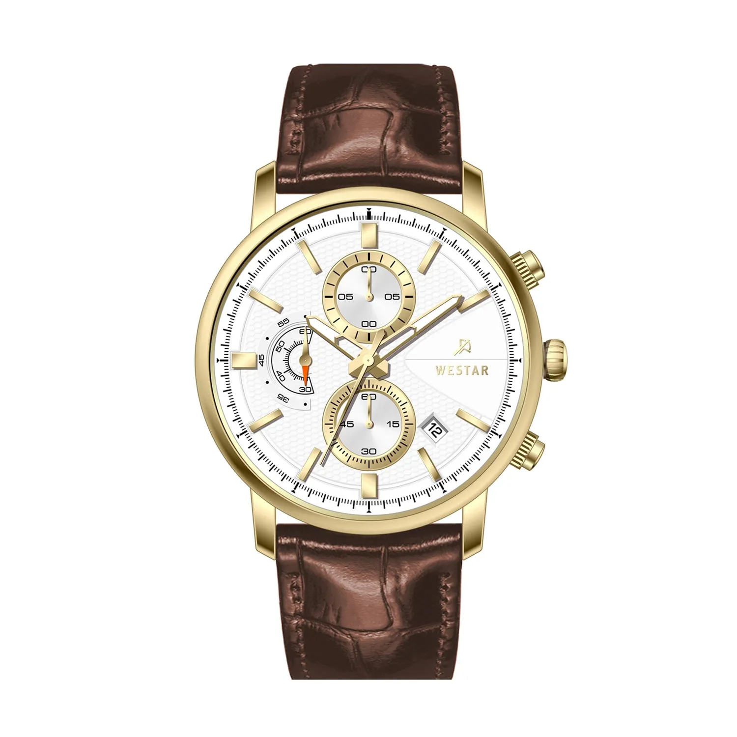 Westar Profile Gents 41 mm White Dial Quartz Watch - 50251GPN121