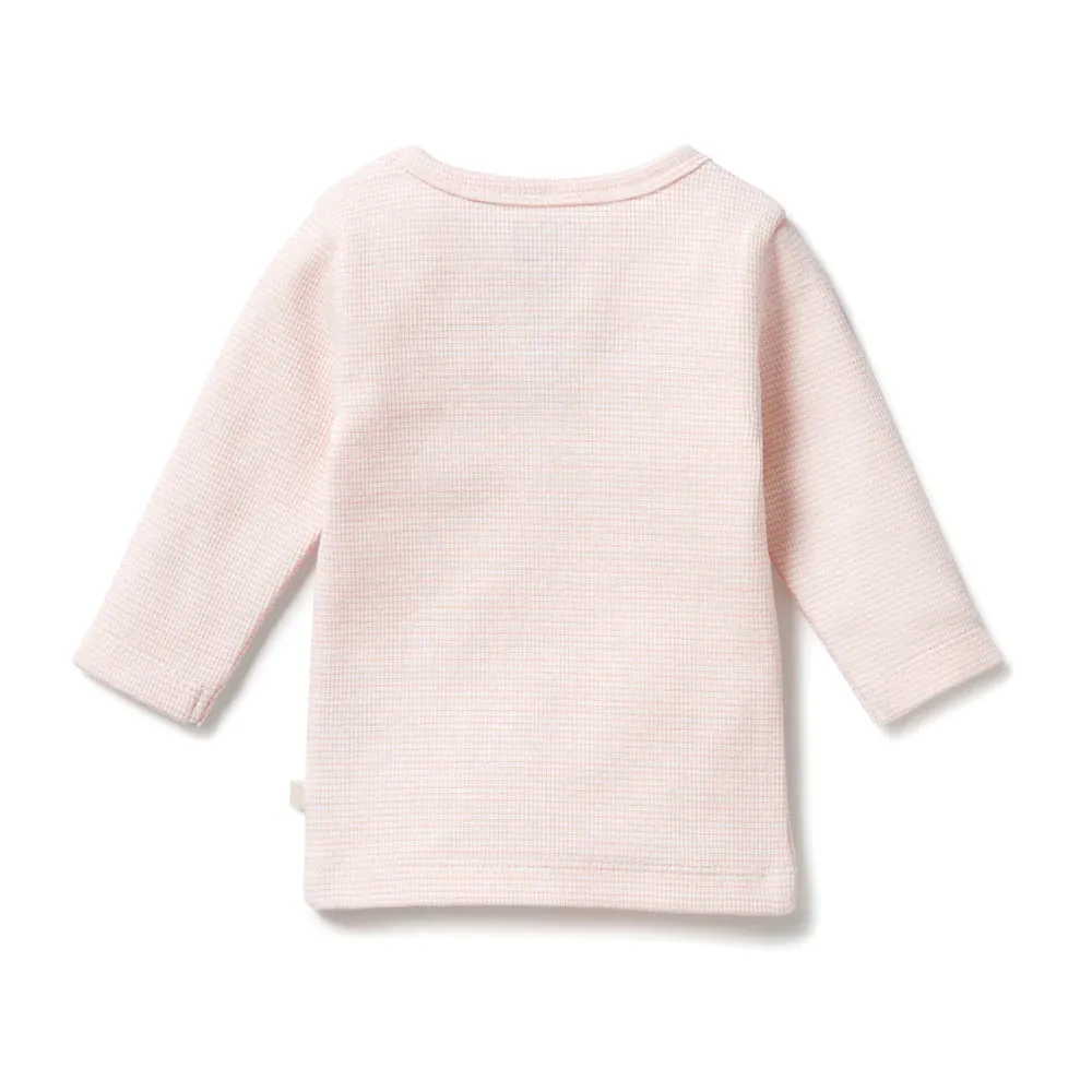 Wilson   Frenchie Organic Stripe Rib Long Sleeve Top - Cantaloupe