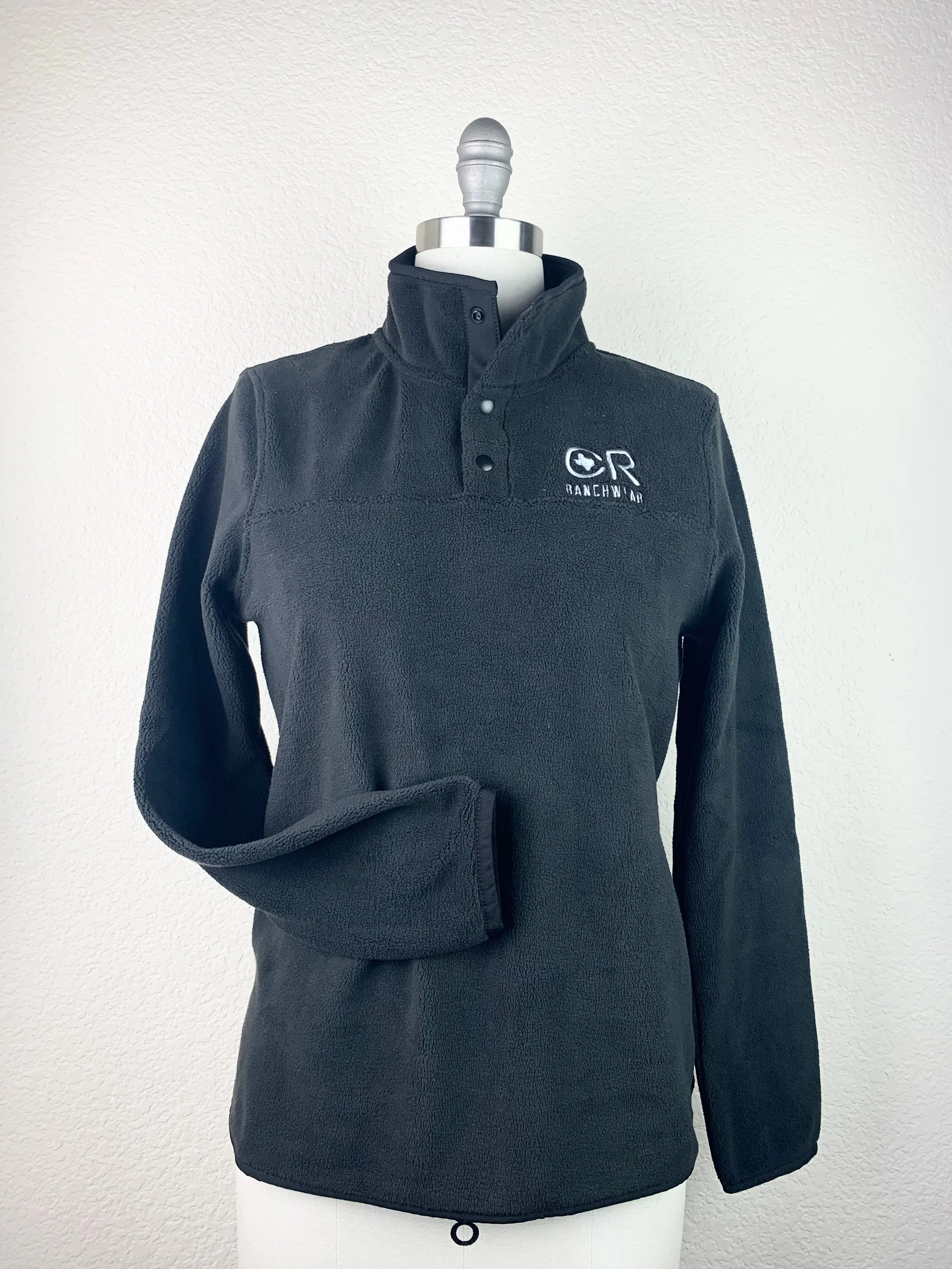 Women's CR Black Fleece Snap Pullover
