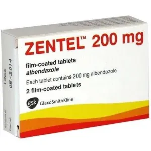 Zentel Albendazole Tablet 200mg clear worms